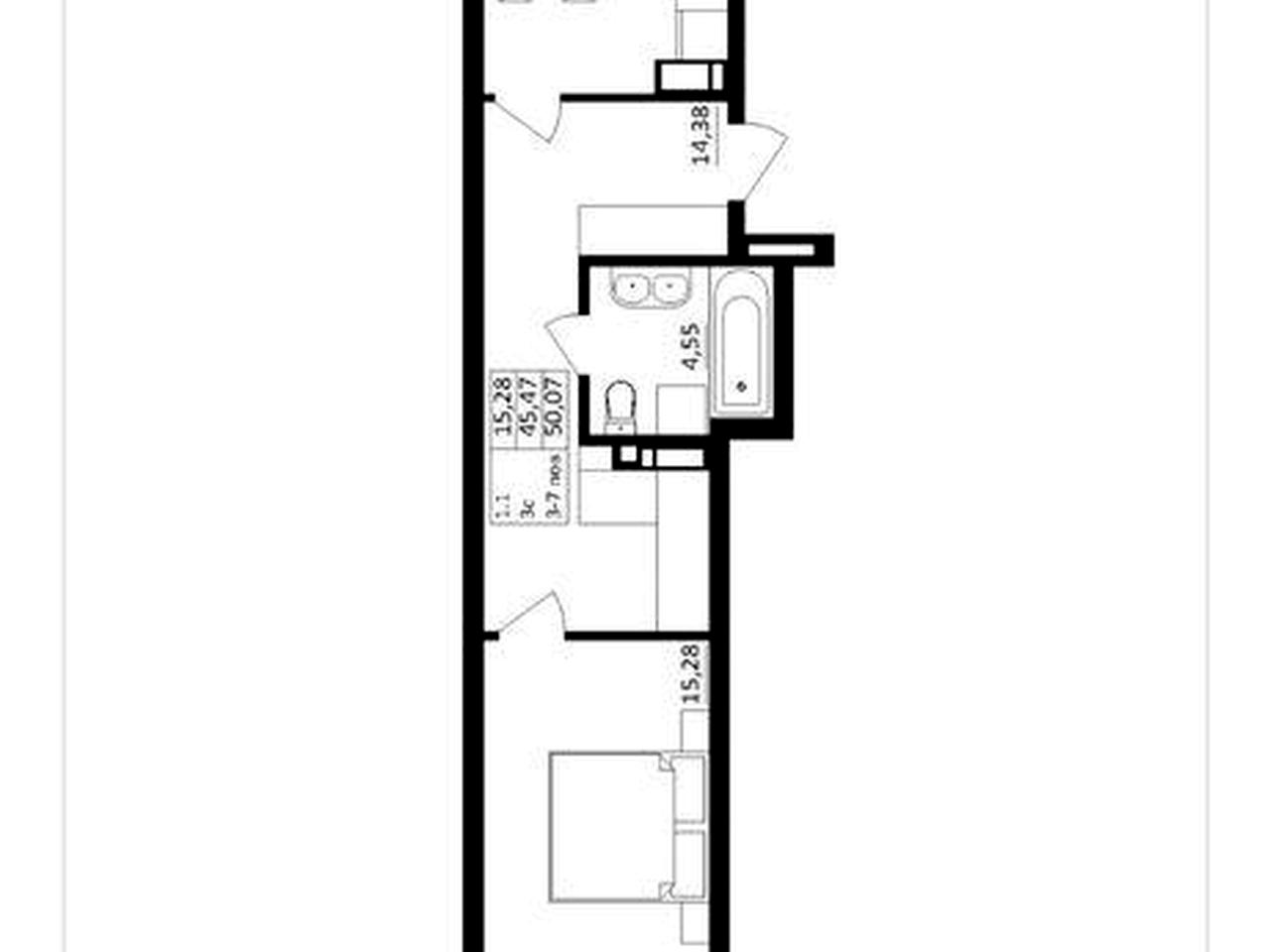 Продаж квартири 50.07м² ЖК Обухівський ключ