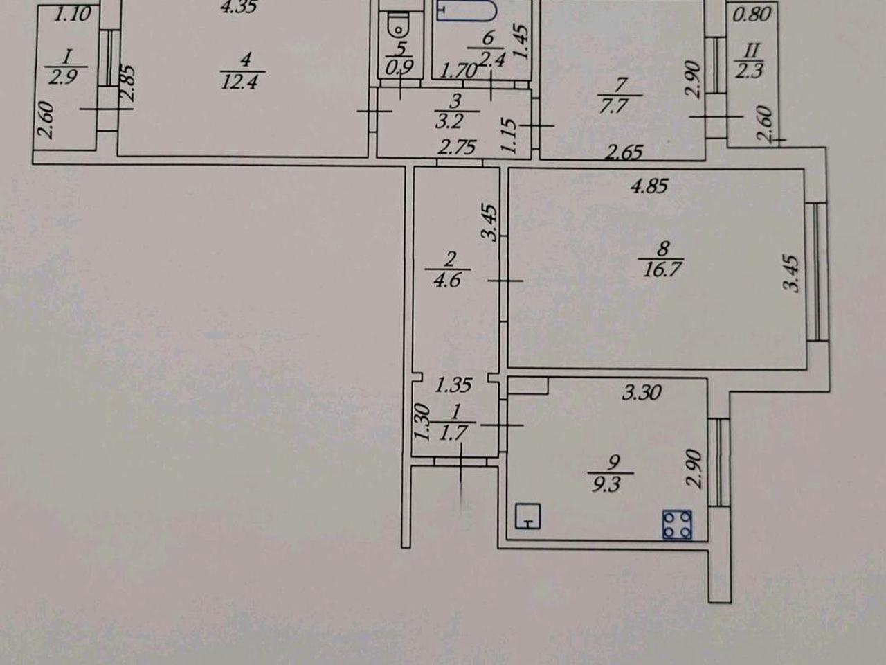 3-кімн. квартира, 70.0 м²