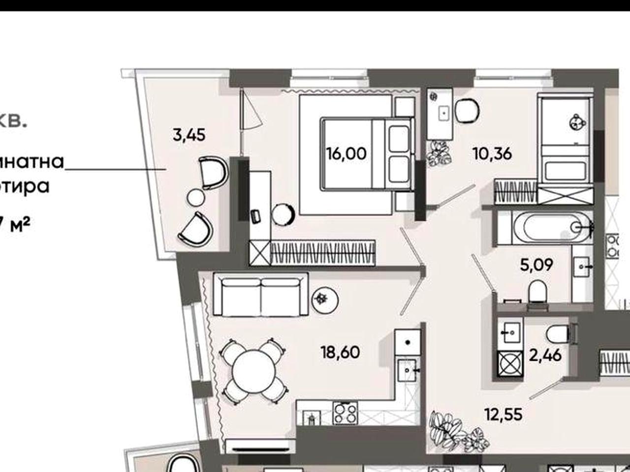 Продаж 2 кімнатної квартири в новобудові  ЖК Five Address, вул. Раковського-Зелена, Сихівський район. ЖК Five Address