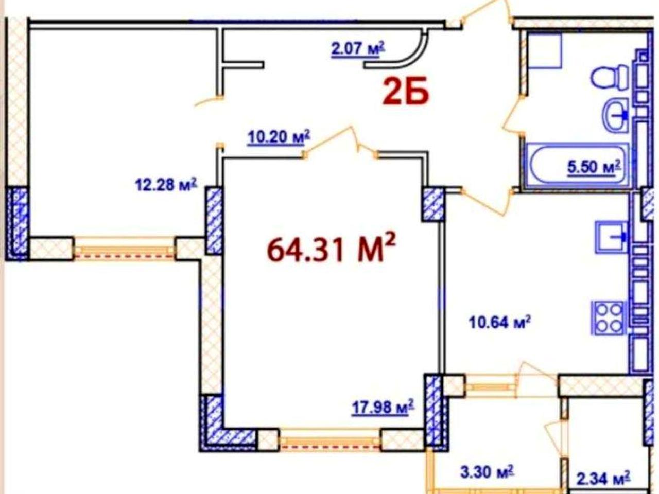 Продається двокімнатна квартира у ЖК Комфорт ЖК Комфорт