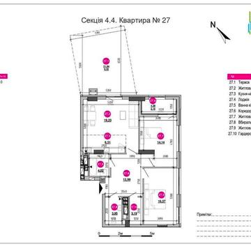 Квартира з терасою (БЛИЖНІЙ ЦЕНТР) ЖК Вежа, 97.6 кв.м. ЖК Вежа