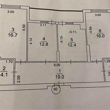 Продам 3 кімнатну квартиру Обухів, Обухівський ключ.