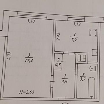 Однокімнатна. Центр. Міськ. район. Вул. Старовокзальна 37