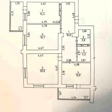 3-х кімнатна, центр, ЖК "Diamond Hall"