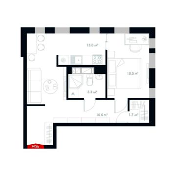 Панорамна квартира 40 м2 із практичним плануванням. М. Теремки. ЖК Атріа Сіті. Теремки