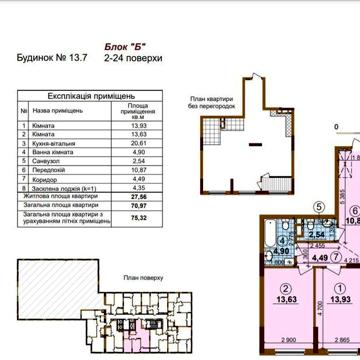 продам 2К квартиру-76м.кв.по БТІ. Владелец., в ЖК Варшавский+ ЖК Варшавский плюс