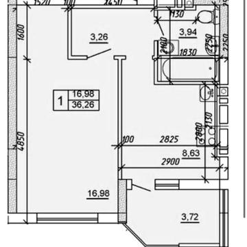Продаж 1 кімн. квартири, 5/10 пов., 35 м² у Хмельницькому