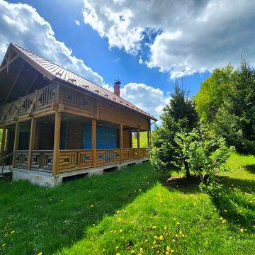 Затишний деревяний будинок з унікальною територією біля лісу.
