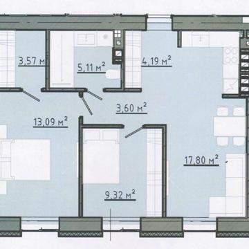 Просторна 2 кімнатна квартира в ЖК Основа 4 секція 7 поверх ЖК Основа