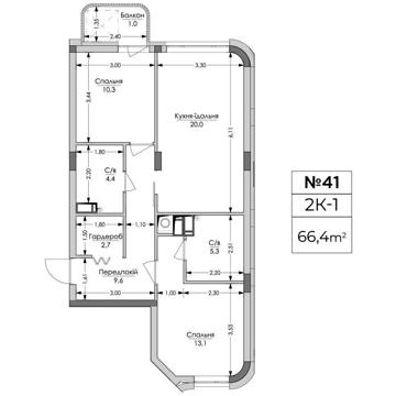 2К (66.4 м2). Центр. Є розтермінування