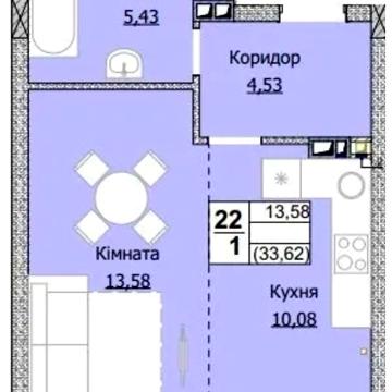 Продаж 1к Квартира Свято-Покровська вулиця ЖК Гостомель Сити