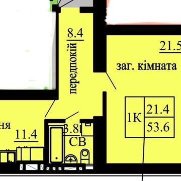1 к квартира можна зробити 2 х кім.кв. ЖК Софія Сіті, дім готовий ЖК Софія Сіті
