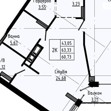 Продаж 1к Квартира Юліана Пелеша (Крайківського) вулиця ЖК Family Plaza