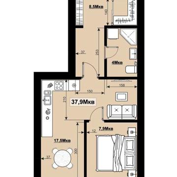 Однокімнатна квартира 37.9 м2 жк "Comfort House" ЖК Comfort House