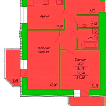 Продаж 2к. в центрі міста , здана новобудова ЖК Пушкарівська 22Д