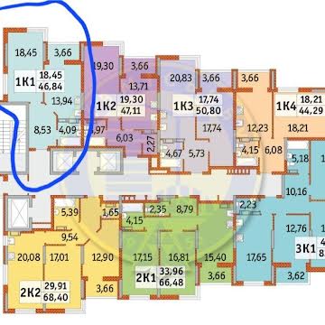 1-к. квартира 46.84 м2. ЖК Отрада