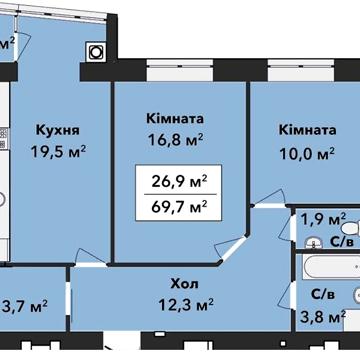 Продаж 2к Квартира Панаса Мирного вулиця ЖК Перлина Проскурова 3