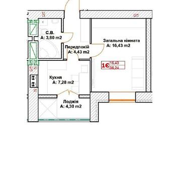 Продаж 1к Квартира вул. Вишнева ЖК Модуль