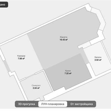 продам квартиру 39 м кв ЖК Одеський бульвар, 1 кімнатна