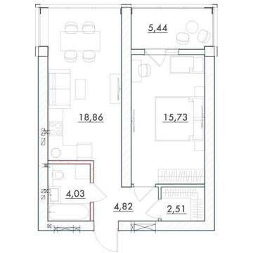 1-кімн. 50 кв.м. в новому сучасному ЖК Desna Park, Зазимя ЖК Desna Park Residence