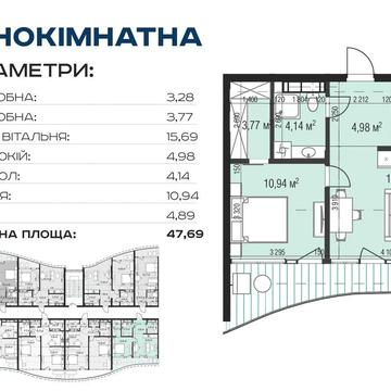 Продаж 1кв з видом на Дніпро Sky River2 м.Славутич Осокорки ЖК Sky River 2