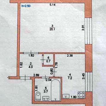 Шостка, 1-кімнатна квартира 36м.кв. на 1 поверсі цегляного будинку