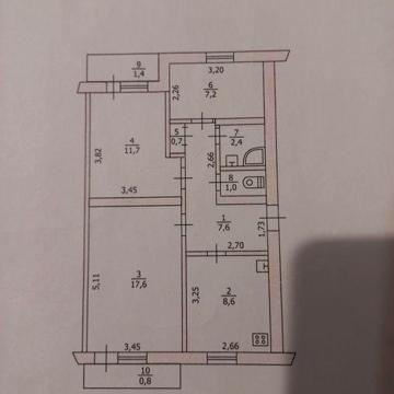 Продам 3-кімнатну квартиру чешка  ПЗТО