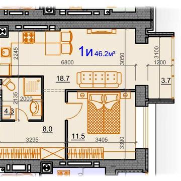 Продаж 1кк 46,2м2. ЖК Курортний. Є-Оселя.