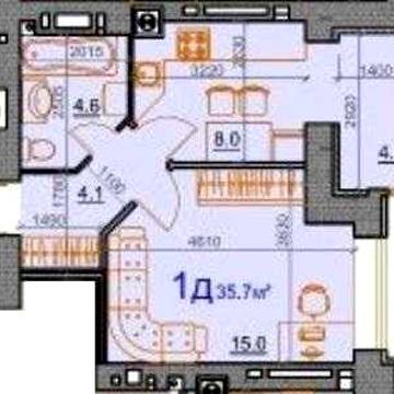 Продаж 1кк 35,7 м2. ЖК Курортний. Є-Оселя. ЖК Курортний