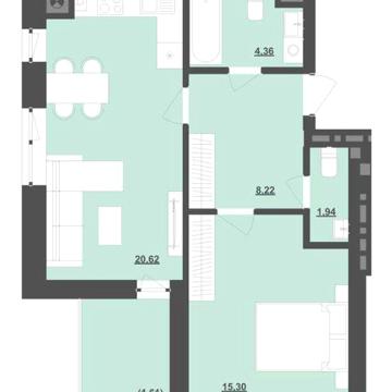 Продаж(Єоселя) 1-кімнатної квартири 52 м2 Пустомити (9км.від Львова) ЖК Садова Алея