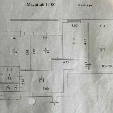 ЖК Мира 2! Продам 3 ком квартиру пл 83м2, этаж 8й! Дом Заселен! A