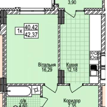 Однокімнатна квартира зі знижкою до Чорної Пятниці -105 000грн