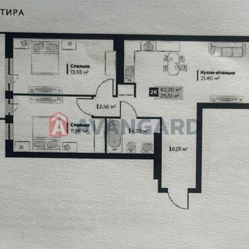 Продається 2 кімнатна квартира. площею 62м2 БЕЗ КОМІСІЇ