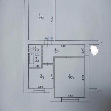 Двукімнатна квартира, район стадіону Авангард
