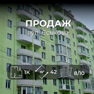 вул. Єськова, 1к квартира під ваш ремонт! автономка VS