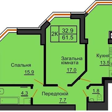 Двукімнатна з документами. 62 кв м. ЖК Софія. Державні програми ЖК Софія