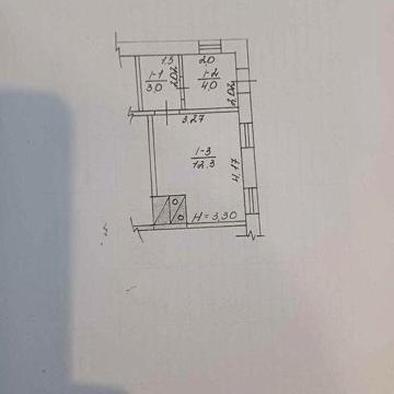 Продам 1-кімнатну квартиру в центрі с.Гути Богодухівського району.