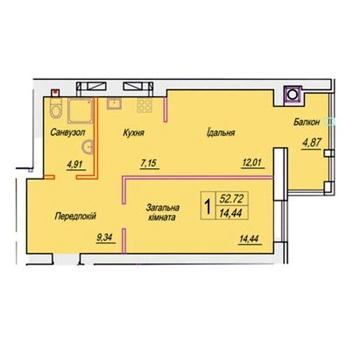Продаж 1к Квартира Котовського вулиця ЖК Смарт Сити 3