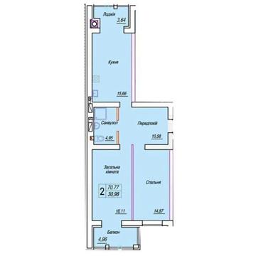 Продаж 2к Квартира Котовського вулиця ЖК Смарт Сити 3