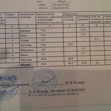 Продаж 2к квартири в с. Минай Ужгоодського р-н.