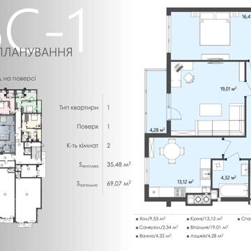 Остання 2 кімнатна квартира - 750$/м2 ЖК GREENHOUSE CITY