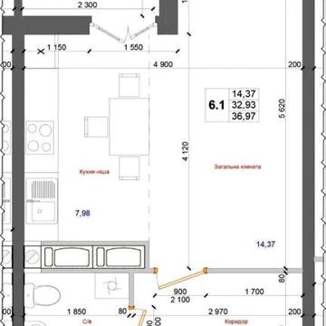Продаж квартири 1к Металлургов, 35 ЖК Атлант Бровари
