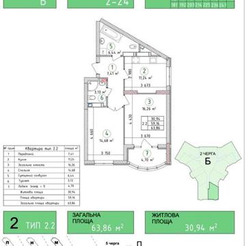Продам 2к квартиру 64м2 ЖК Family and Friends Новопольова, 2 (власник) ЖК Family and Friends