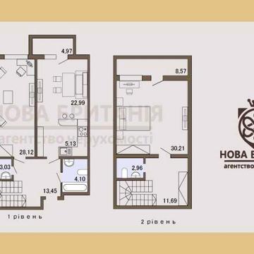 Продаж кв. 2х рівнева 2к 128.1м² ЖК Нова Англія буд. Ліверпуль БЕЗ % ЖК Нова Англія