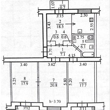 ЦЕНТР 4х к.кв. сталинка