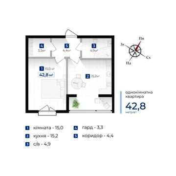 Продаж 1к Квартира Довженка О. вулиця ЖК Козацкий