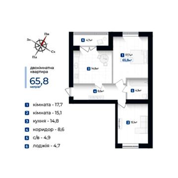 Продаж 2к Квартира Довженка О. вулиця ЖК Козацкий