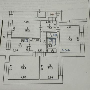 Продається 4-х кімнатна квартира (94,6 м² ) простора та комфортна (