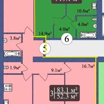 Продам простору 3к квартиру в новобудові ЖК Мрія