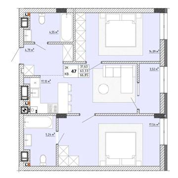 Продаж 2х кім квартири, м. Пустомити